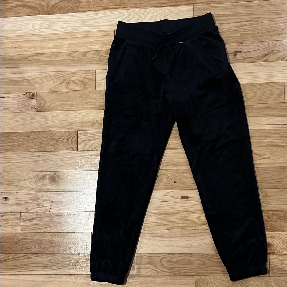 Athleta Thick, Plush Velour Black Joggers